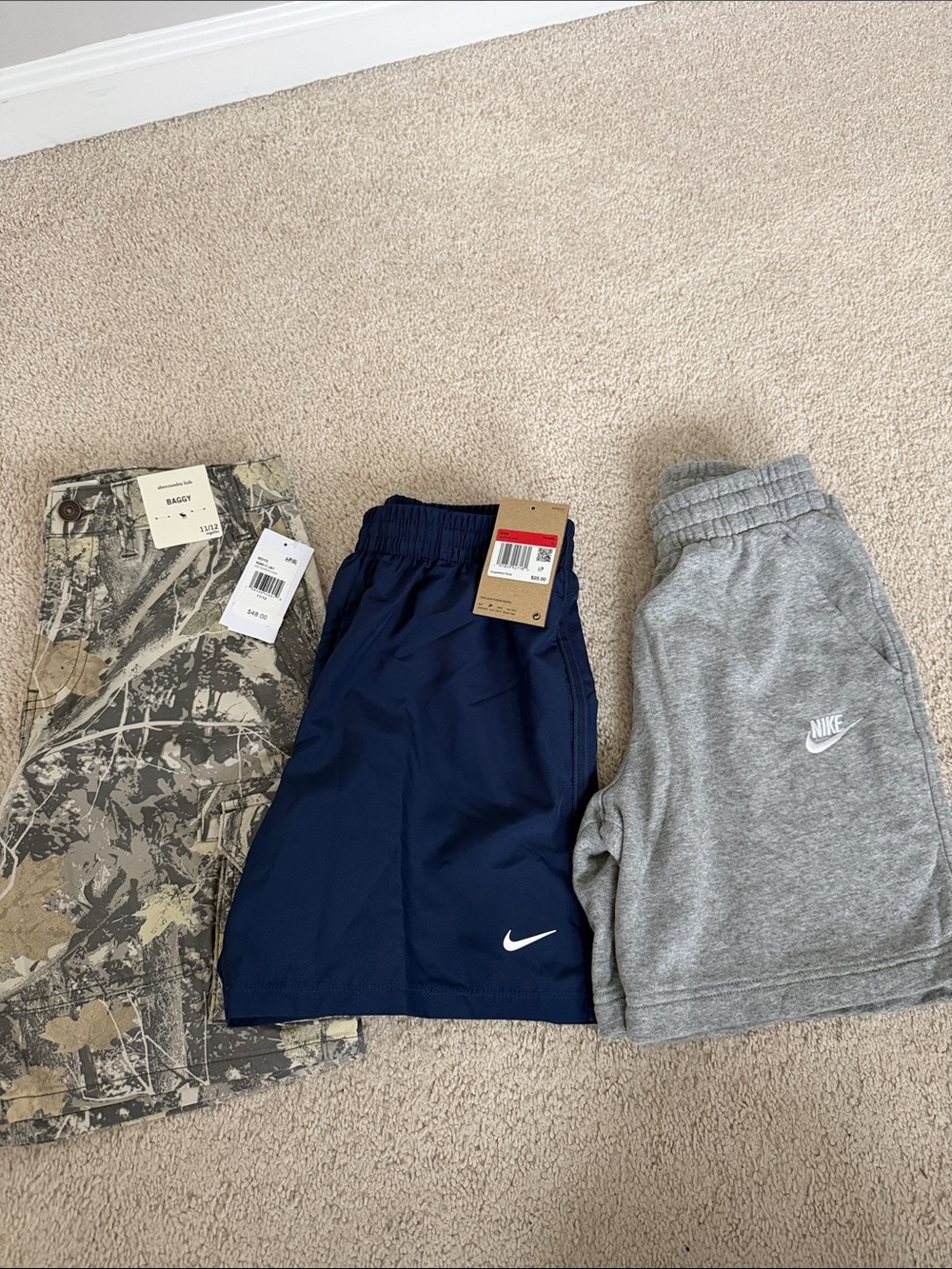 Nike Kids Navy and Grey Athletic Shorts Duo